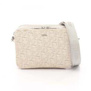 CHRISTIAN DIOR White Canvas Shoulder Bag